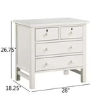 Table de chevet de rangement à 4 tiroirs Comfort Pointe Greenwich