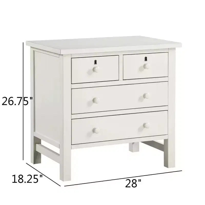 Table de chevet de rangement à 4 tiroirs Comfort Pointe Greenwich