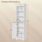 Meuble de rangement de salle de bain en bois Yaheetech avec étagères ouvertes et armoire à porte