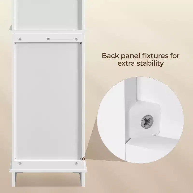 Meuble de rangement de salle de bain en bois Yaheetech avec étagères ouvertes et armoire à porte