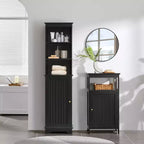 Meuble de rangement de salle de bain en bois Yaheetech avec étagères ouvertes et armoire à porte