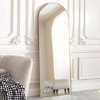 Miroir arqué pleine longueur 21 x 64, noir/doré-HOMLUX : Design autoportant, Cadre en métal