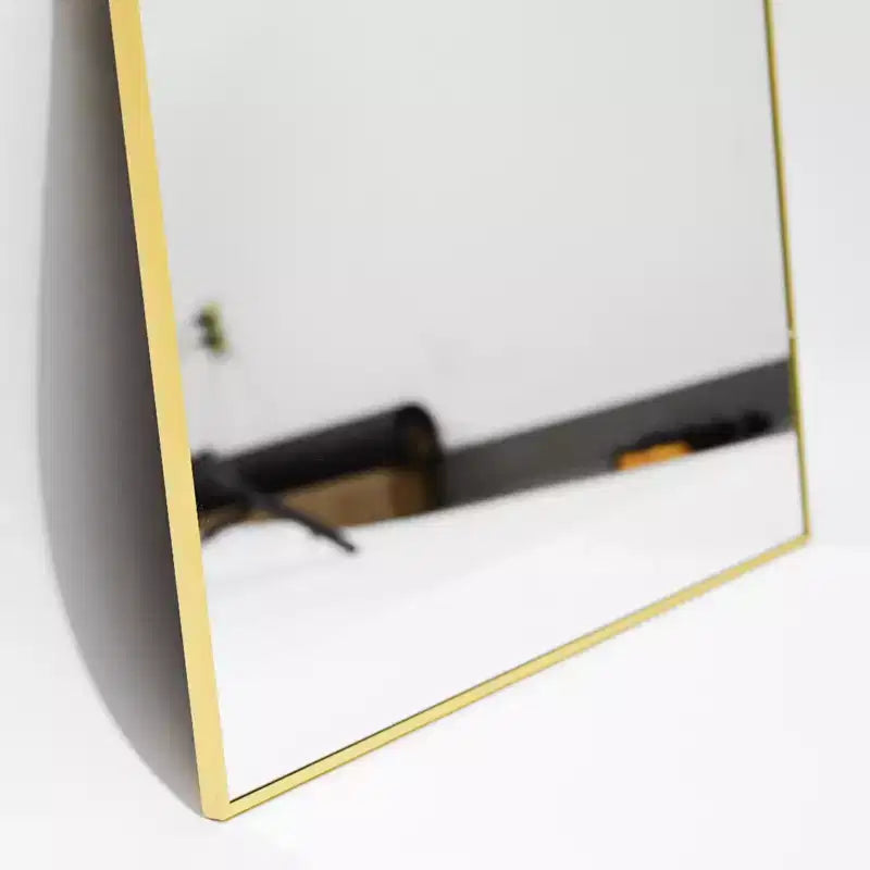 Miroir arqué pleine longueur 21 x 64, noir/doré-HOMLUX : Design autoportant, Cadre en métal