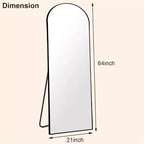 Miroir arqué pleine longueur 21 x 64, noir/doré-HOMLUX : Design autoportant, Cadre en métal