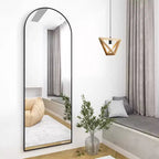 Miroir arqué pleine longueur 21 x 64, noir/doré-HOMLUX : Design autoportant, Cadre en métal