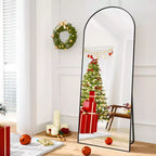 Miroir arqué pleine longueur 21 x 64, noir/doré-HOMLUX : Design autoportant, Cadre en métal