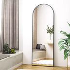 Miroir arqué pleine longueur 21 x 64, noir/doré-HOMLUX : Design autoportant, Cadre en métal