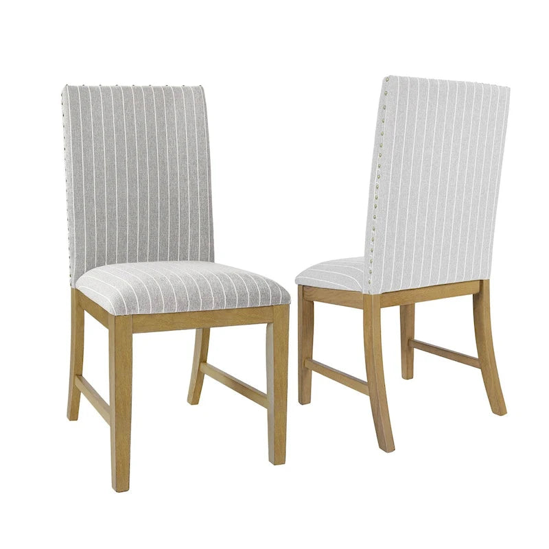 Chaise de salle à manger HomePop en bois rembourré - Lot de 2