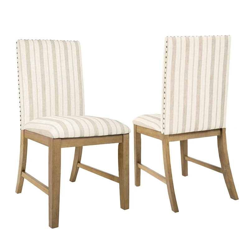 Chaise de salle à manger HomePop en bois rembourré - Lot de 2