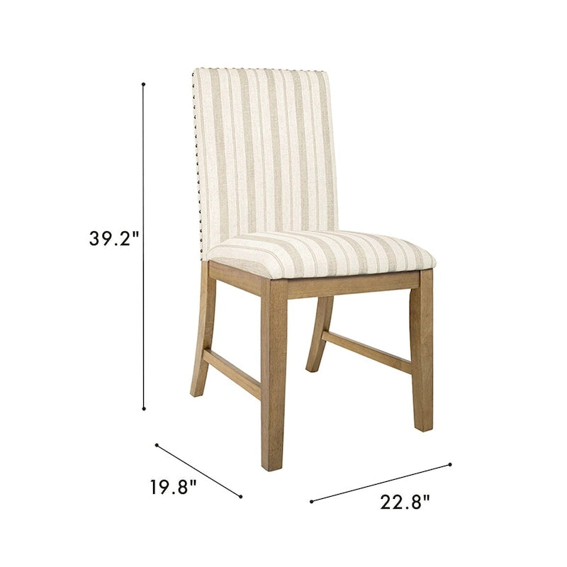 Chaise de salle à manger HomePop en bois rembourré - Lot de 2
