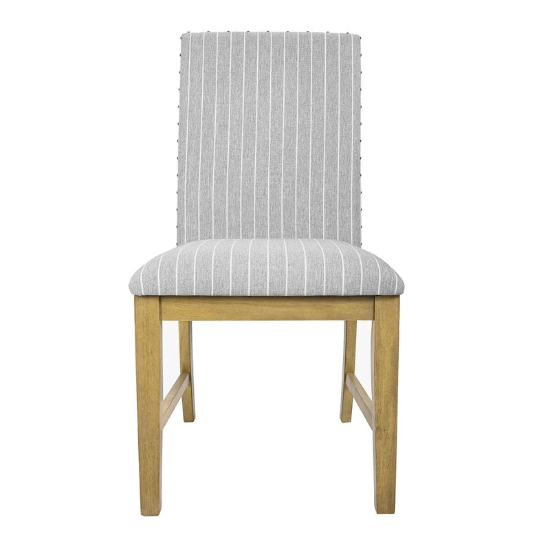 Chaise de salle à manger HomePop en bois rembourré - Lot de 2