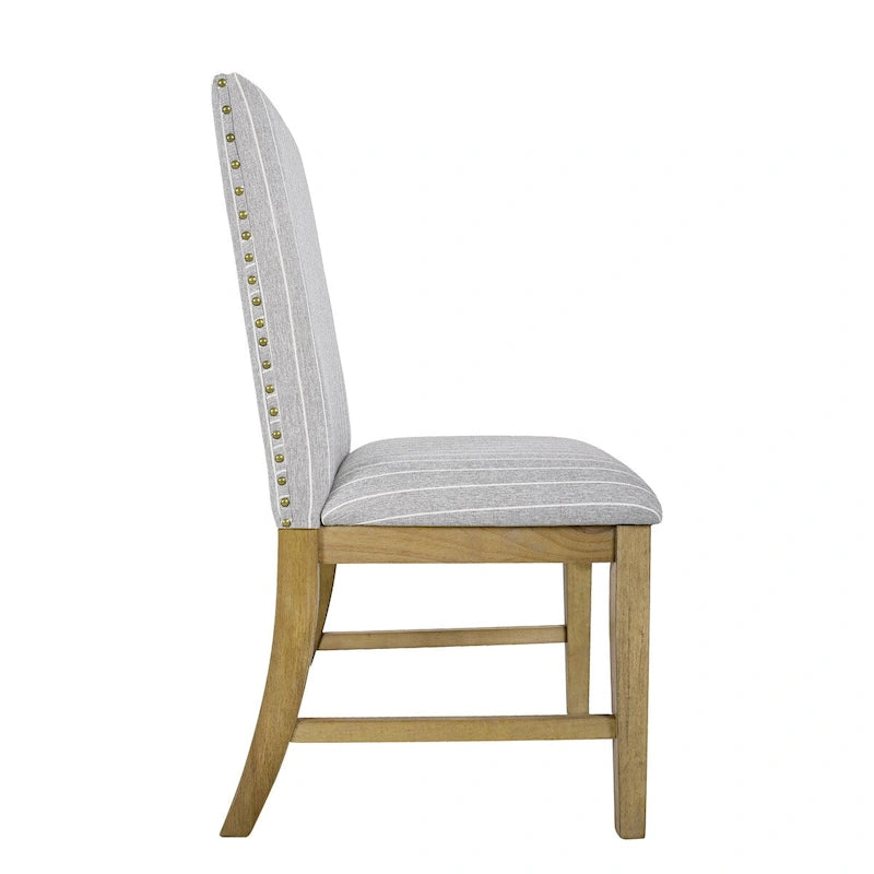 Chaise de salle à manger HomePop en bois rembourré - Lot de 2