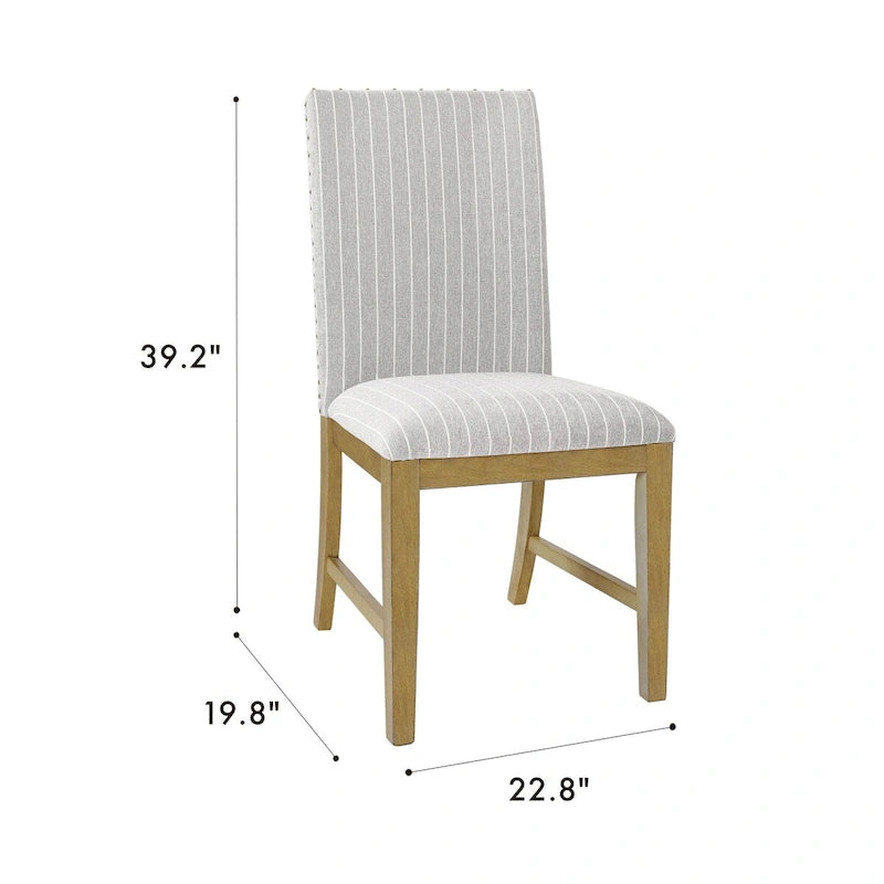 Chaise de salle à manger HomePop en bois rembourré - Lot de 2