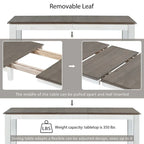 Ensemble de salle à manger 7 pièces de style rétro avec table extensible et 6 chaises rembourrées