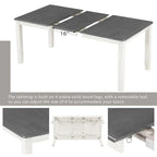Ensemble de salle à manger 7 pièces de style rétro avec table extensible et 6 chaises rembourrées