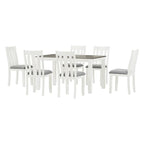 Ensemble de salle à manger 7 pièces de style rétro avec table extensible et 6 chaises rembourrées
