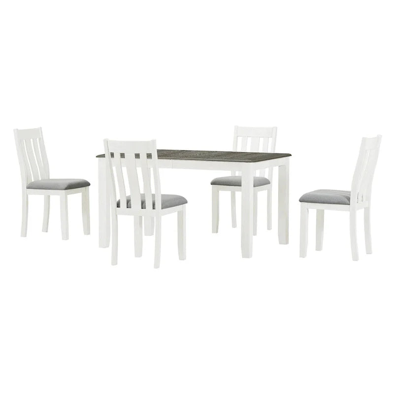 Ensemble de salle à manger 7 pièces de style rétro avec table extensible et 6 chaises rembourrées