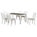 Ensemble de salle à manger 7 pièces de style rétro avec table extensible et 6 chaises rembourrées