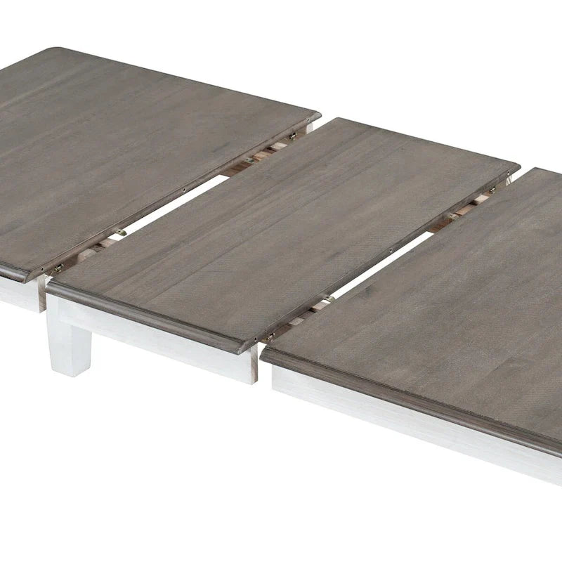 Ensemble de salle à manger 7 pièces de style rétro avec table extensible et 6 chaises rembourrées