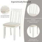 Ensemble de salle à manger 7 pièces de style rétro avec table extensible et 6 chaises rembourrées