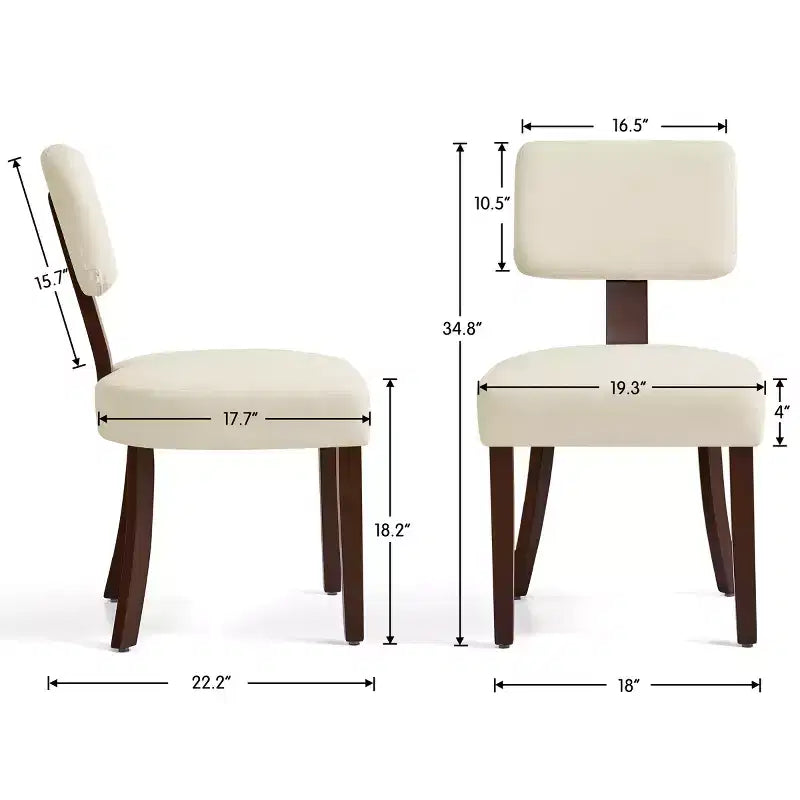 Chaises de salle à manger Subrtex Farmhouse Rattan (Lot de 2), Chaises de cuisine rembourrées en lin pour table à manger, Chaises d'appoint modernes du milieu du siècle, Marron