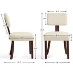 Chaises de salle à manger Subrtex Farmhouse Rattan (Lot de 2), Chaises de cuisine rembourrées en lin pour table à manger, Chaises d'appoint modernes du milieu du siècle, Marron