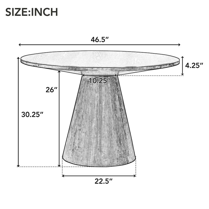 Table à manger ronde rétro