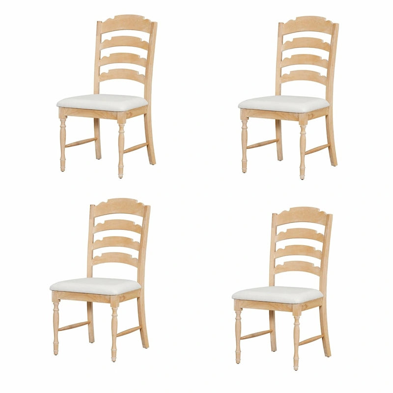 Chaises de salle à manger capitonnées 4 pièces traditionnelles vintage à dossier cranté