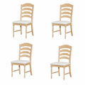 Chaises de salle à manger capitonnées 4 pièces traditionnelles vintage à dossier cranté