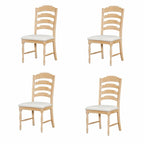 Chaises de salle à manger capitonnées 4 pièces traditionnelles vintage à dossier cranté