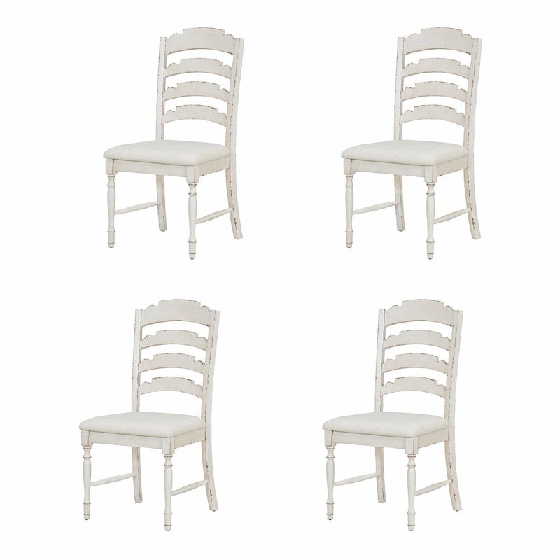 Chaises de salle à manger capitonnées 4 pièces traditionnelles vintage à dossier cranté