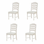 Chaises de salle à manger capitonnées 4 pièces traditionnelles vintage à dossier cranté