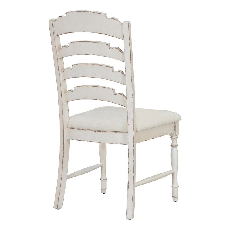 Chaises de salle à manger capitonnées 4 pièces traditionnelles vintage à dossier cranté