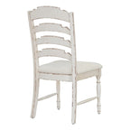 Chaises de salle à manger capitonnées 4 pièces traditionnelles vintage à dossier cranté