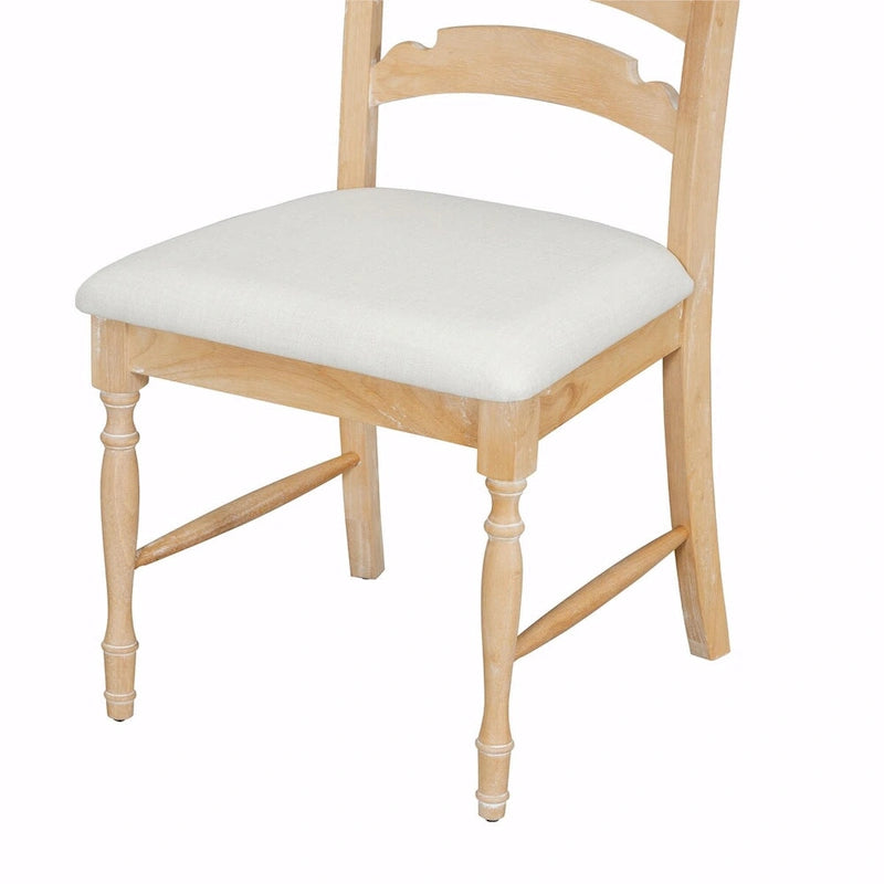 Chaises de salle à manger capitonnées 4 pièces traditionnelles vintage à dossier cranté