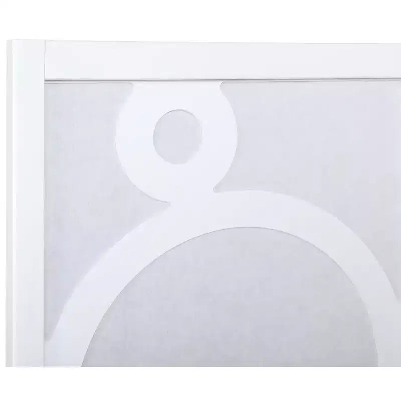 Séparateur de pièce Arvada à 4 panneaux en bois avec motif cercle, blanc