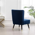 Roundhill Furniture Elon - Fauteuil d'appoint contemporain en velours, bleu