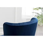 Roundhill Furniture Elon - Fauteuil d'appoint contemporain en velours, bleu