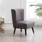 Fauteuil d'appoint contemporain en velours Elon de Roundhill Furniture, gris