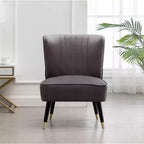 Fauteuil d'appoint contemporain en velours Elon de Roundhill Furniture, gris
