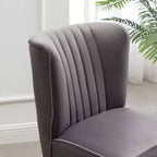 Fauteuil d'appoint contemporain en velours Elon de Roundhill Furniture, gris
