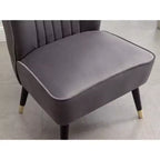 Fauteuil d'appoint contemporain en velours Elon de Roundhill Furniture, gris