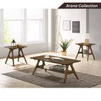 Table d'appoint avec étagère en bois Arona de style moderne du milieu du siècle par Roundhill Furniture