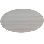 Table basse Anze contemporaine en bois de forme ovale avec étagère