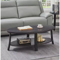 Anze Contemporary Oval Wood Shelf Coffee Table