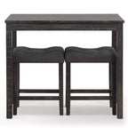 Ensemble de salle à manger 3 pièces en bois hauteur comptoir Roundhill Furniture Sora, gris