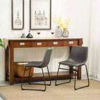 Roundhill Furniture Chaises de salle à manger Lotusville en similicuir PU vintage, gris antique, lot de 2
