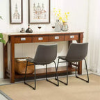 Roundhill Furniture Chaises de salle à manger Lotusville en similicuir PU vintage, gris antique, lot de 2