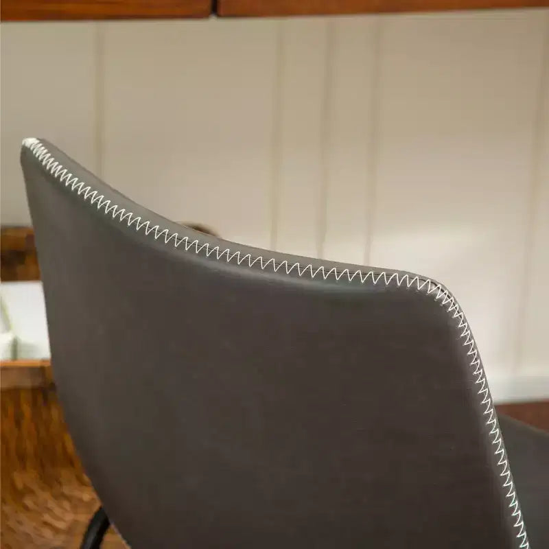 Roundhill Furniture Chaises de salle à manger Lotusville en similicuir PU vintage, gris antique, lot de 2