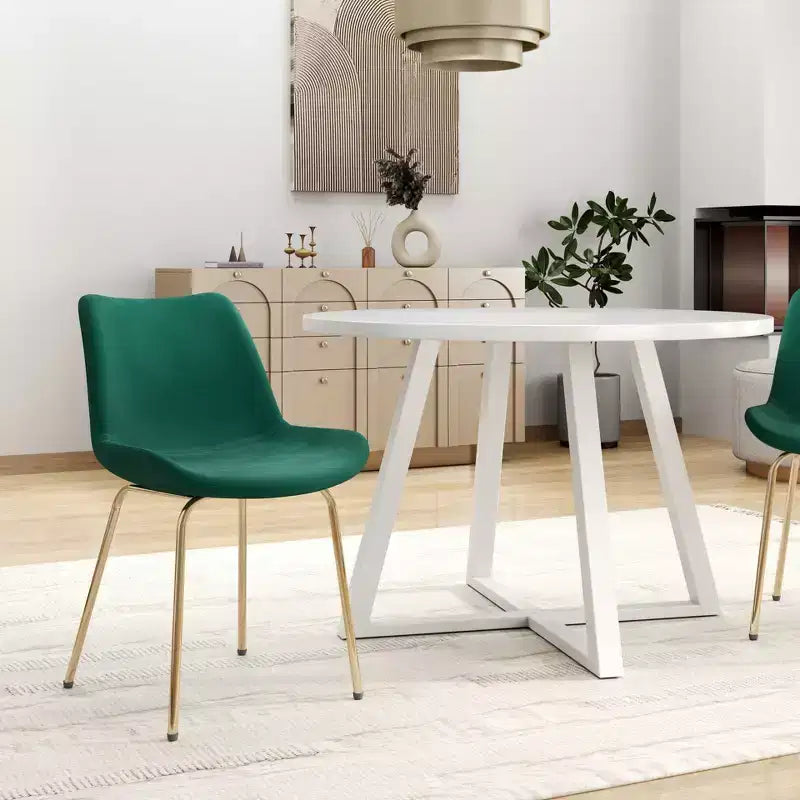 Ensemble de salle à manger rond 5 pièces Avant de Roundhill Furniture, avec table et 4 chaises
